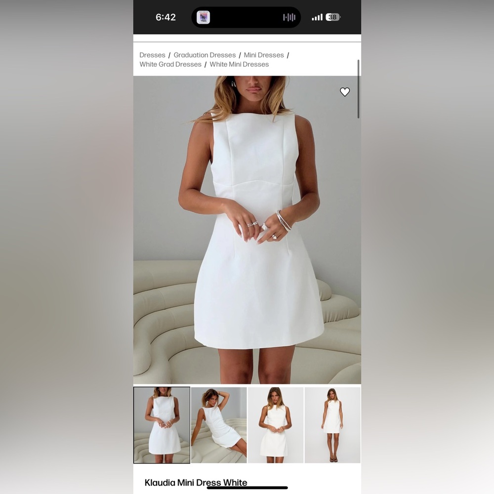 NEW! Klaudia White Princess Polly Mini Dress